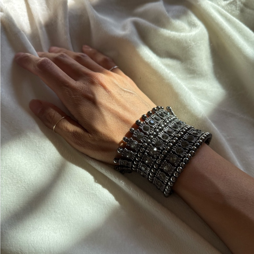 Elegant Silver Beaded Bracelet